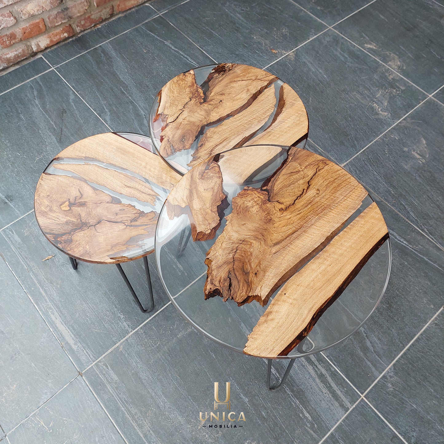 Live Edge Walnut Resin Coffee Table