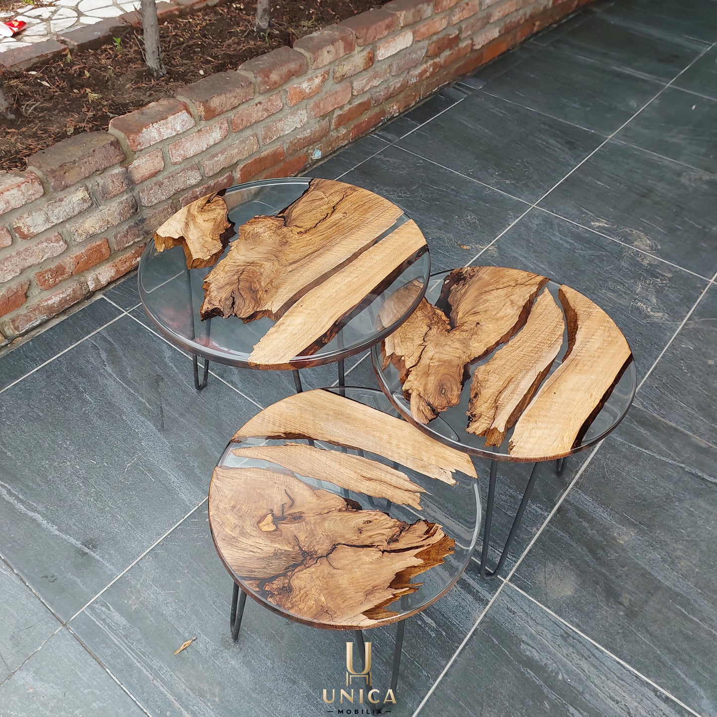 Live Edge Walnut Resin Coffee Table