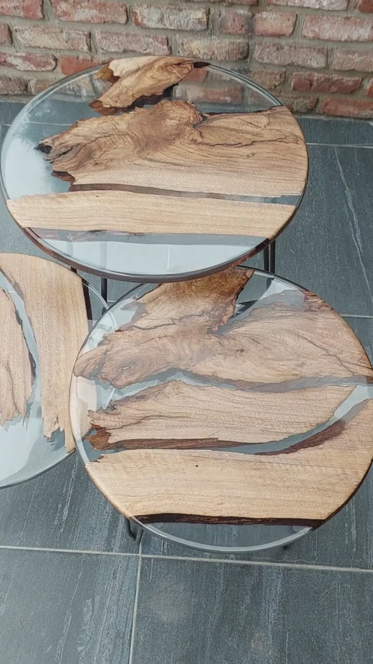 Live Edge Walnut Resin Coffee Table