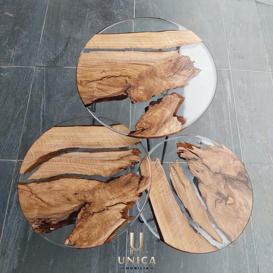 Live Edge Walnut Resin Coffee Table